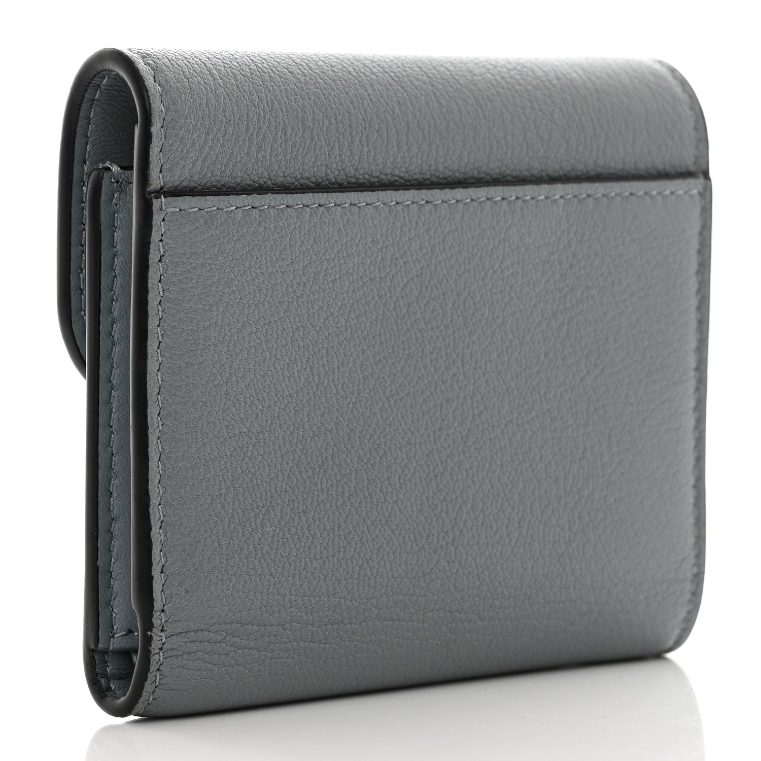 Christian Dior Goatskin Saddle Lotus Wallet Gray 3 of 8