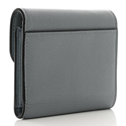 Christian Dior Goatskin Saddle Lotus Wallet Gray 3 of 8