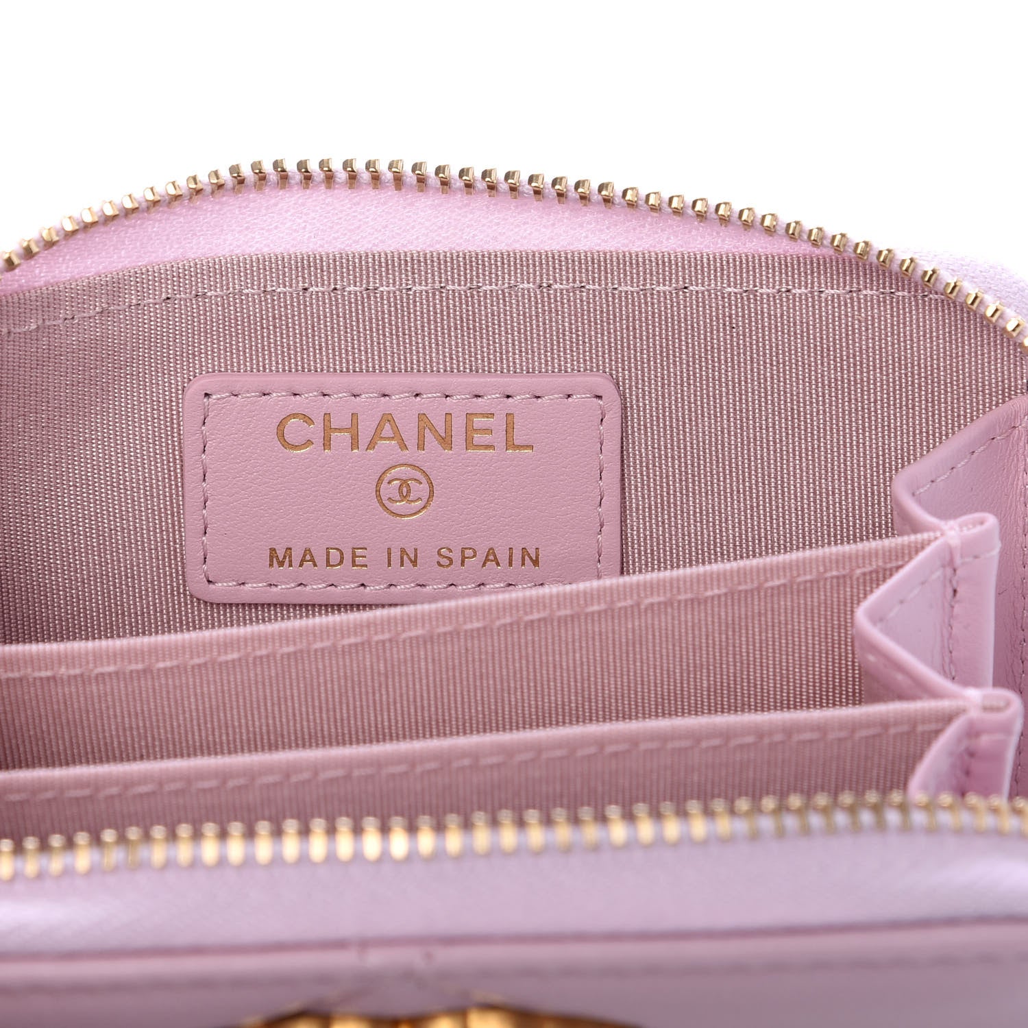 Chanel Lambskin Quilted Chanel 19 Zip Around Coin Purse Wallet Light Pink 6 of 8
