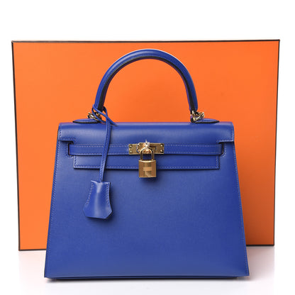 Hermes Tadelakt Kelly Sellier 25 Bleu Electrique 33 of 33