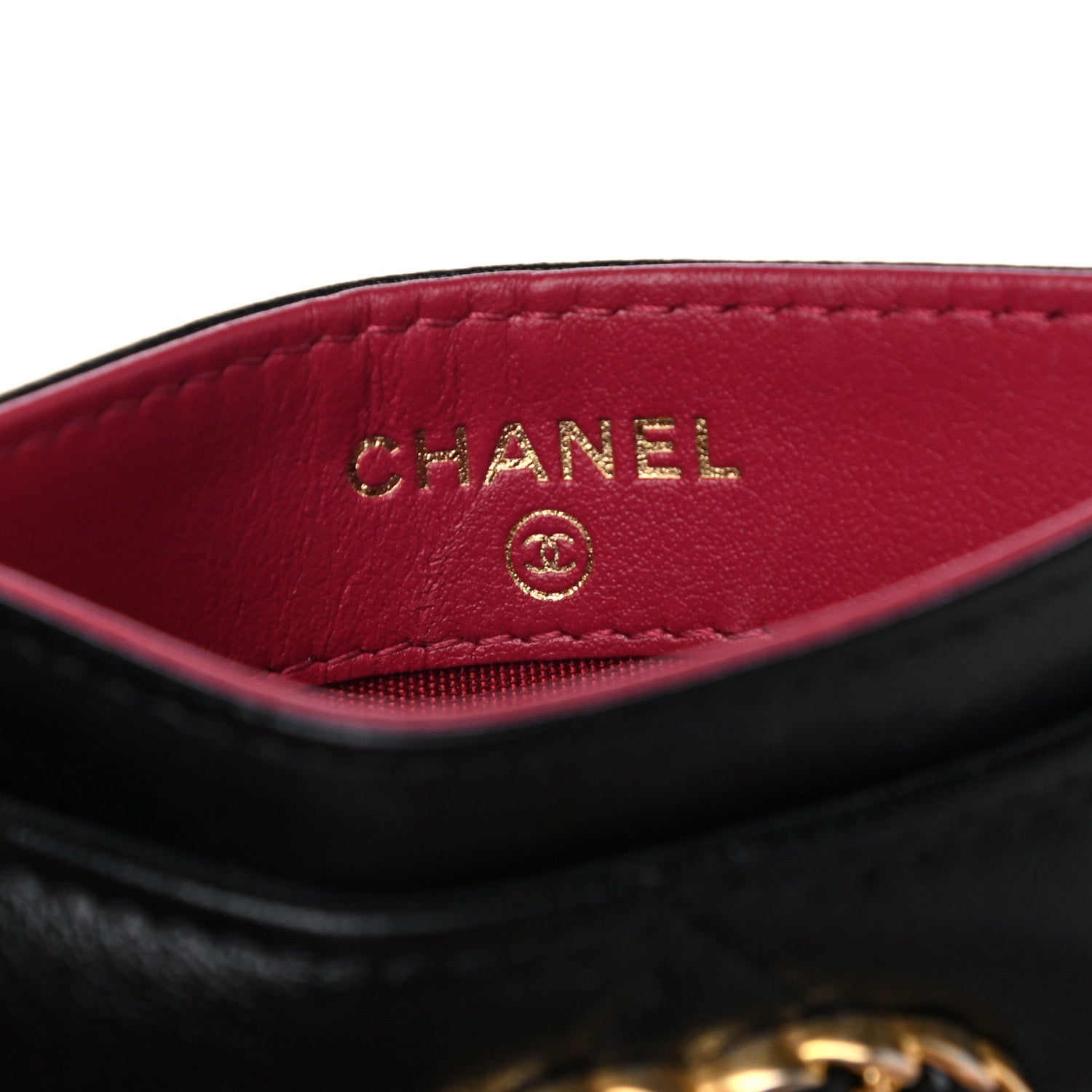 Chanel Shiny Goatskin Quilted Chanel 19 Card Holder Black 6 of 9