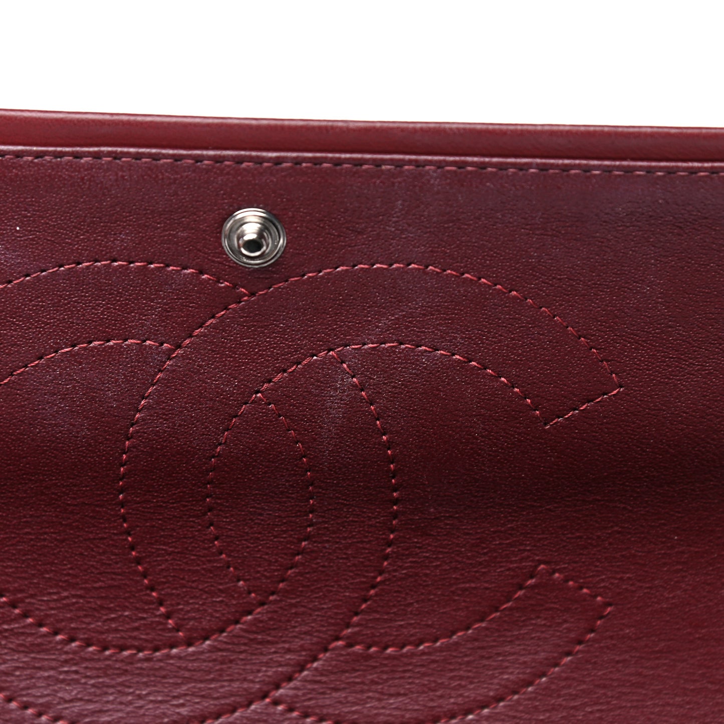 Lambskin Quilted Jumbo Double Flap Burgundy