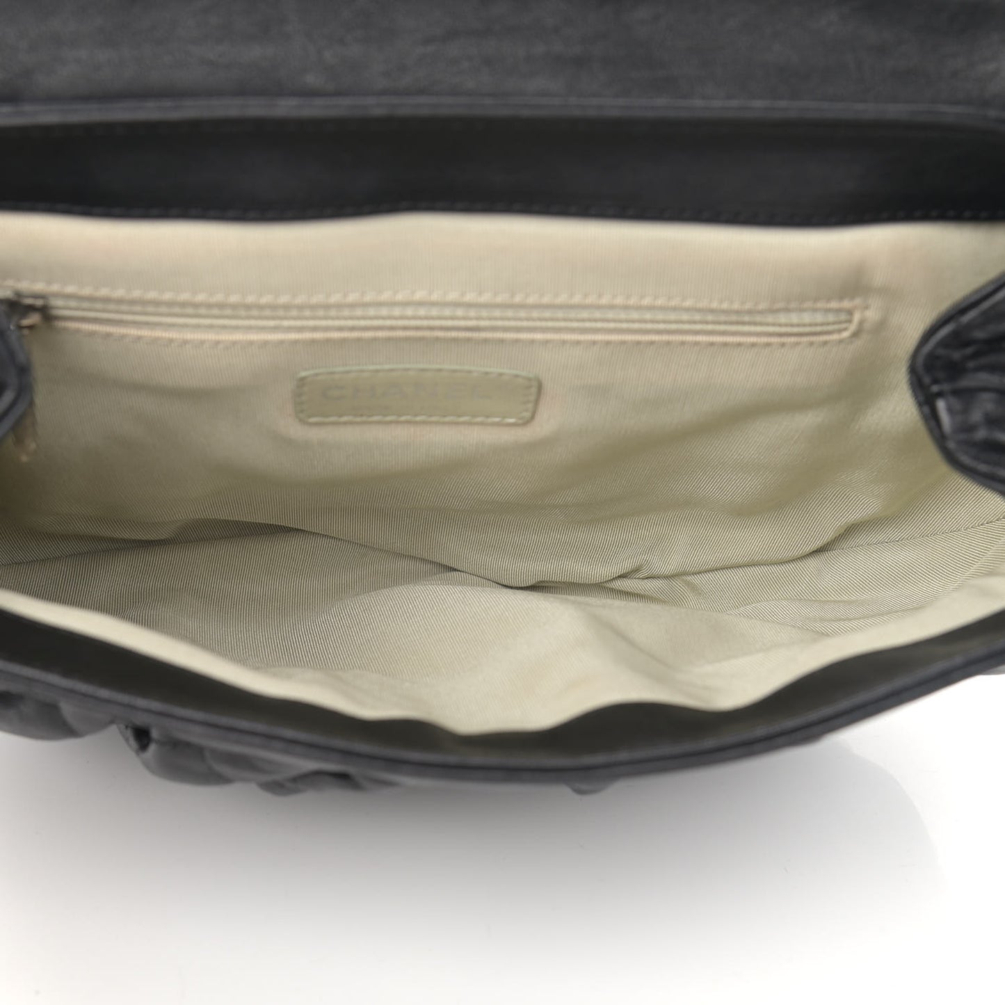 Washed Lambskin Quilted Medium Chain Around Messenger Black