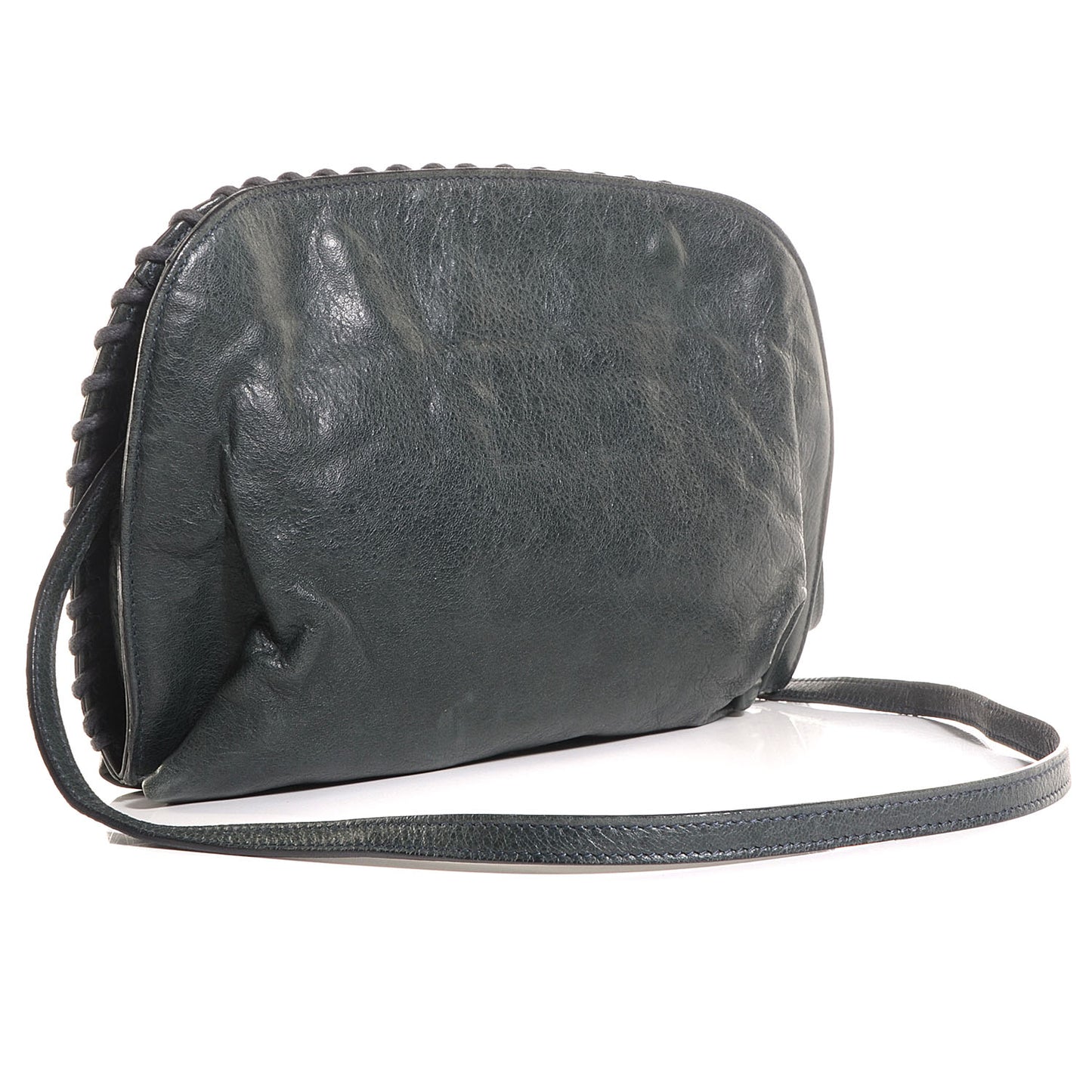 Agneau Giant Stitch Shoulder Bag Anthracite