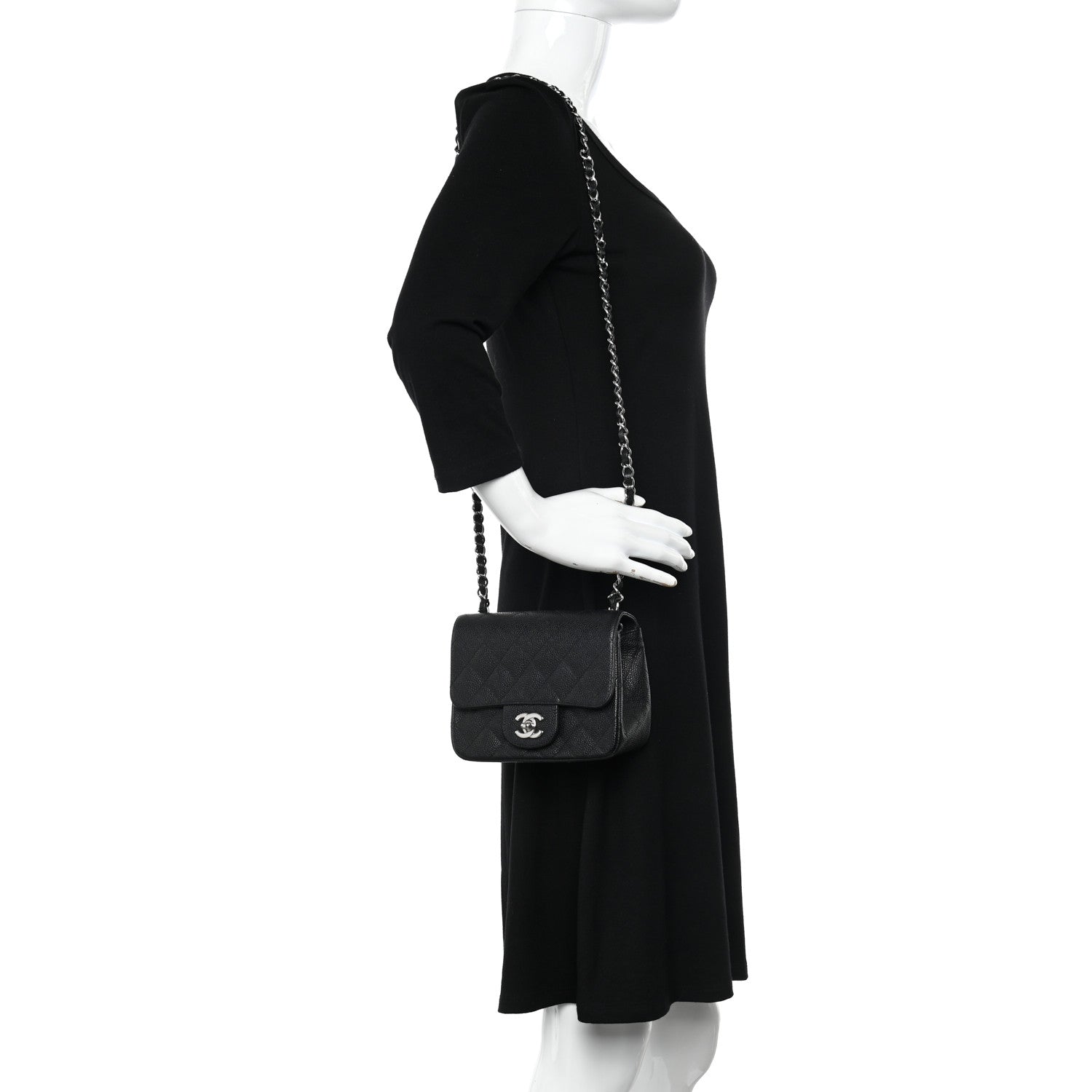 Chanel Caviar Quilted Mini Square Flap Black 2 of 12