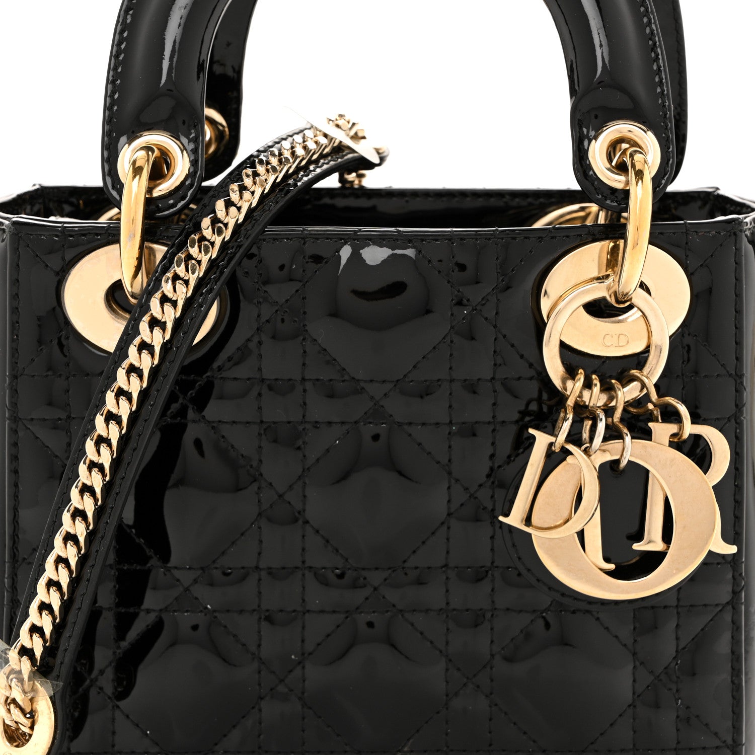 Christian Dior Patent Cannage Mini Lady Dior Black 8 of 13