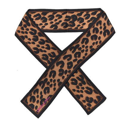 Louis Vuitton Silk Leopard Bandeau Scarf Marron 1 of 4