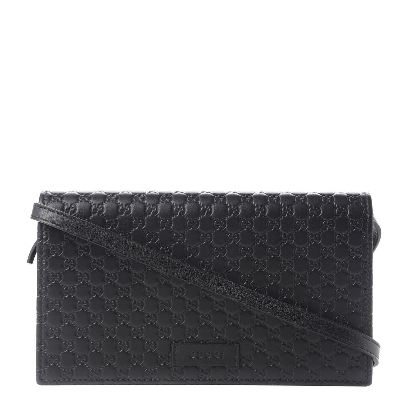 Microguccissima Crossbody Wallet Black