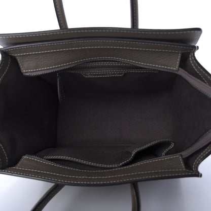 Celine Drummed Calfskin Micro Luggage Souris 5 of 9