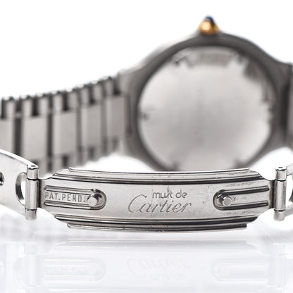Cartier Stainless Steel 18K Yellow Gold 31mm Must De 21 Bullet Link Quartz Watch 6 of 6