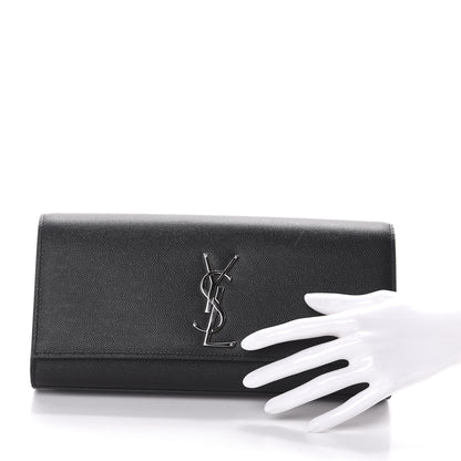 Saint Laurent Grain De Poudre Monogram Cassandre Clutch Black 2 of 8