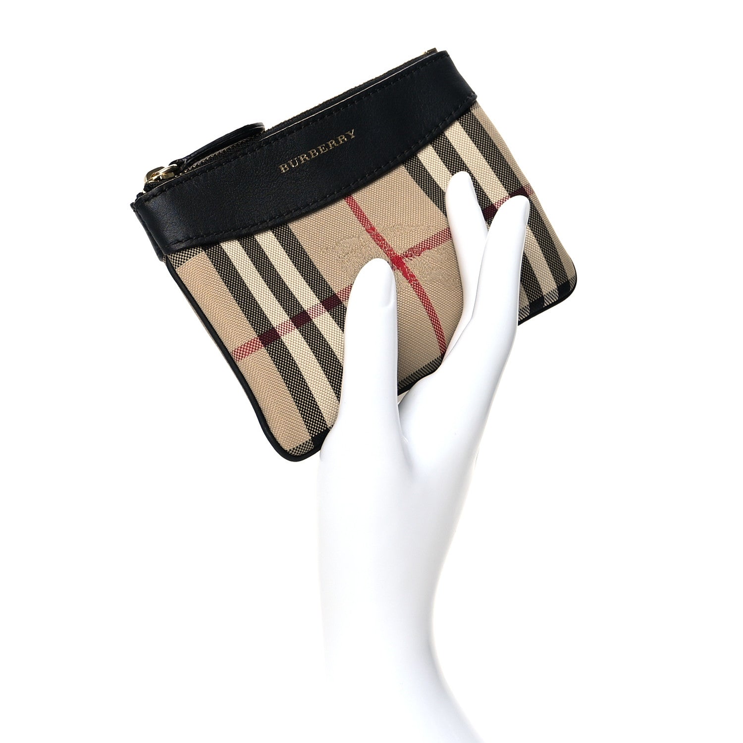 Burberry Haymarket Check Zip Pouch Black 2 of 8