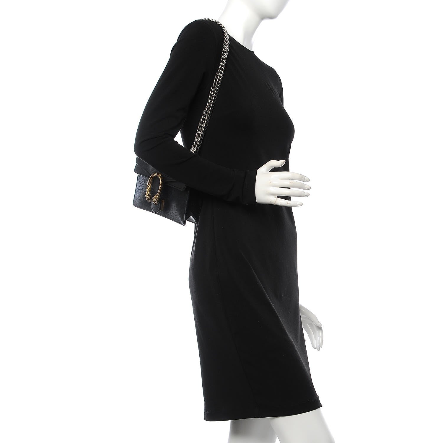 Gucci Calfskin Web Mini Dionysus Shoulder Bag Black 3 of 13