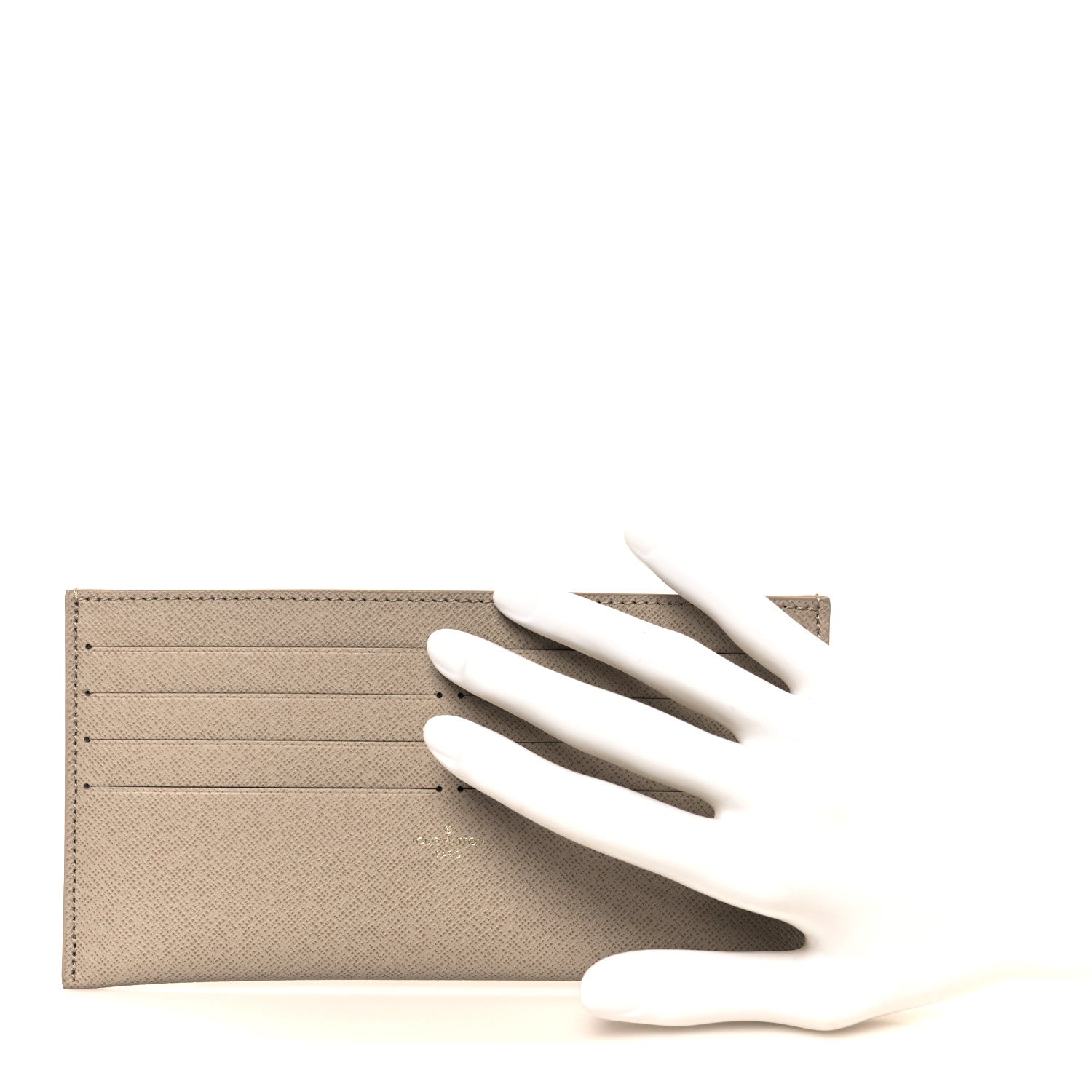 Louis Vuitton Calfskin Felicie Chain Wallet Card Holder Insert Tourterelle 2 of 7