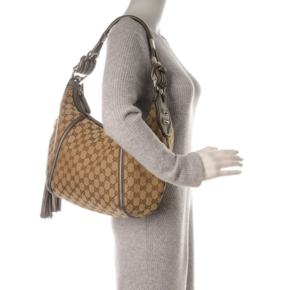 Gucci Monogram Medium Techno Horsebit Hobo Pewter 2 of 7