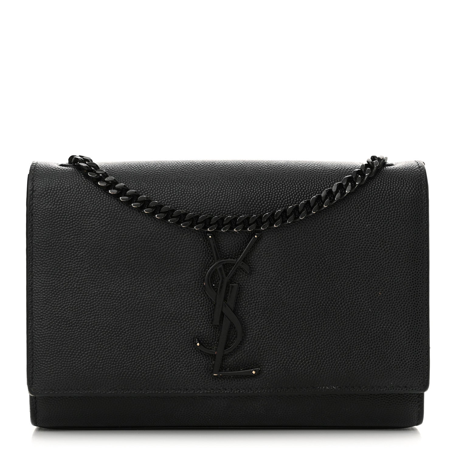 Saint Laurent Grain De Poudre Small Monogram Monochrome Kate Satchel Black 1 of 22