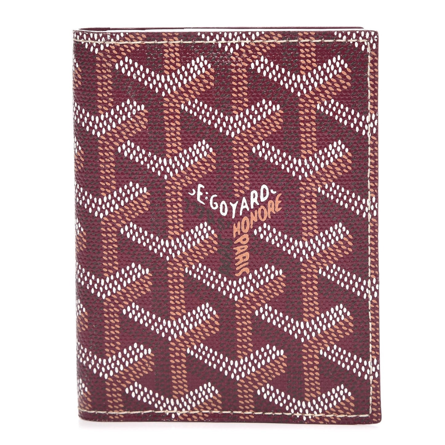 Chevron St. Marc Folding Card Case Burgundy