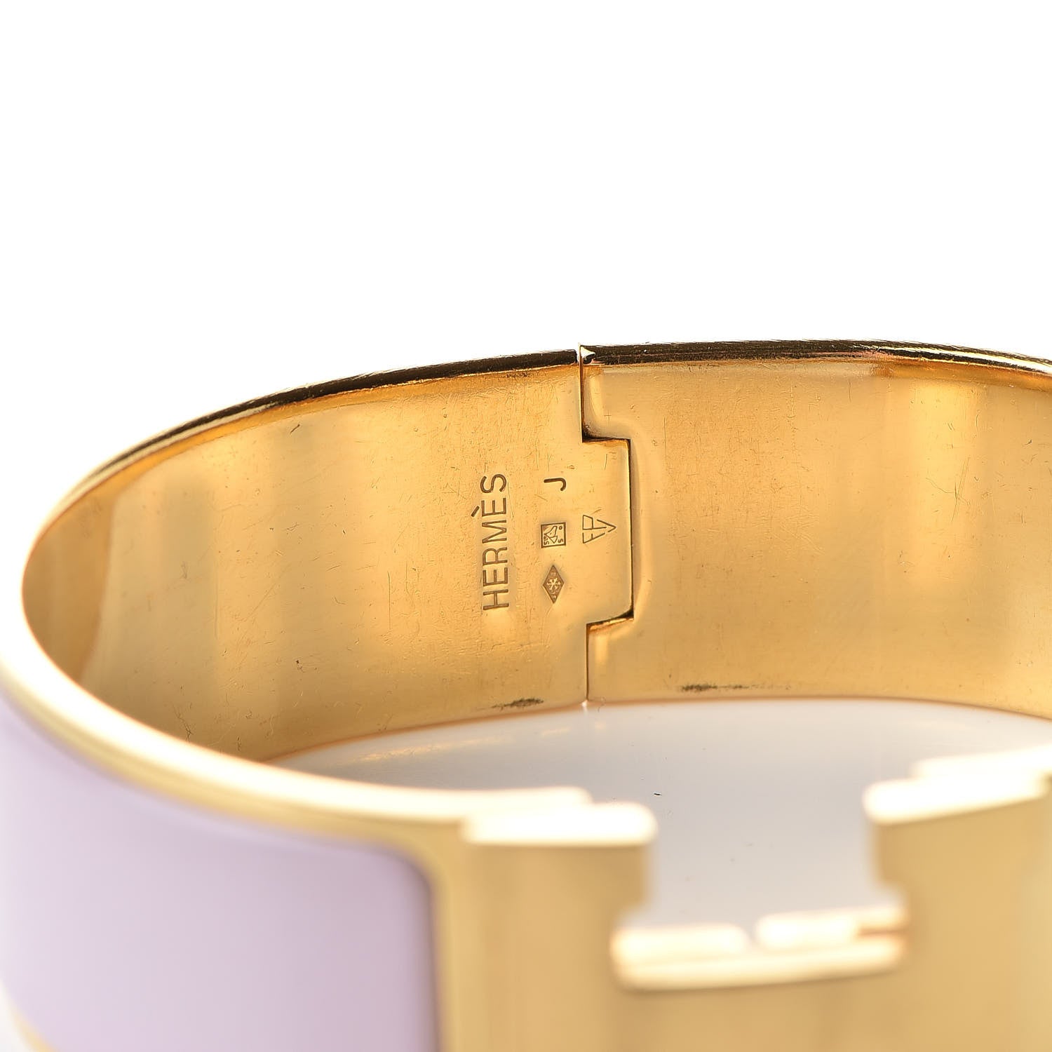 Hermes Enamel Wide Clic Clac H Bracelet PM Rose Poudre 4 of 6