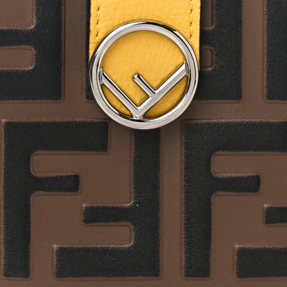 Fendi Vitello Cruise F is Fendi Bi-Color FF 1974 Embossed Compact Wallet Maya Black Sunflower 8 of 11