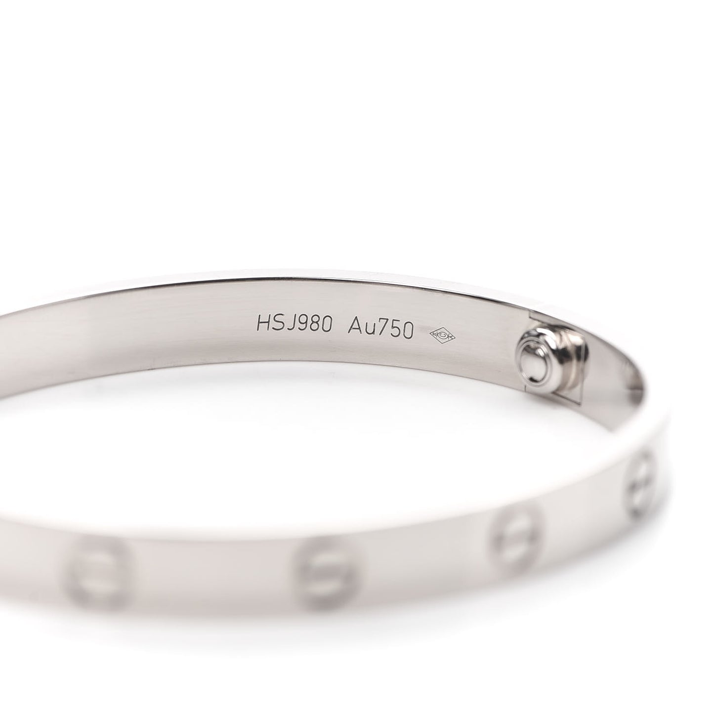 18K White Gold LOVE Bracelet 16