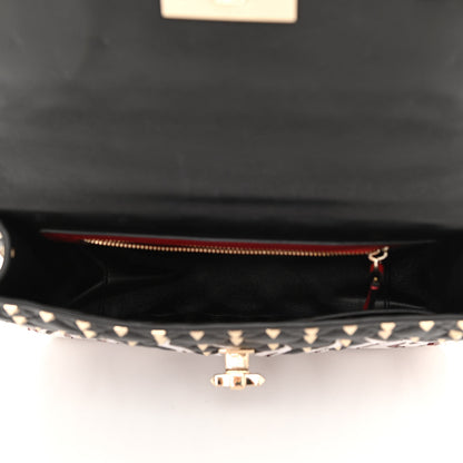 Valentino Garavani Lambskin Ayers Flames Medium Rockstud Spike Shoulder Bag Black 7 of 9
