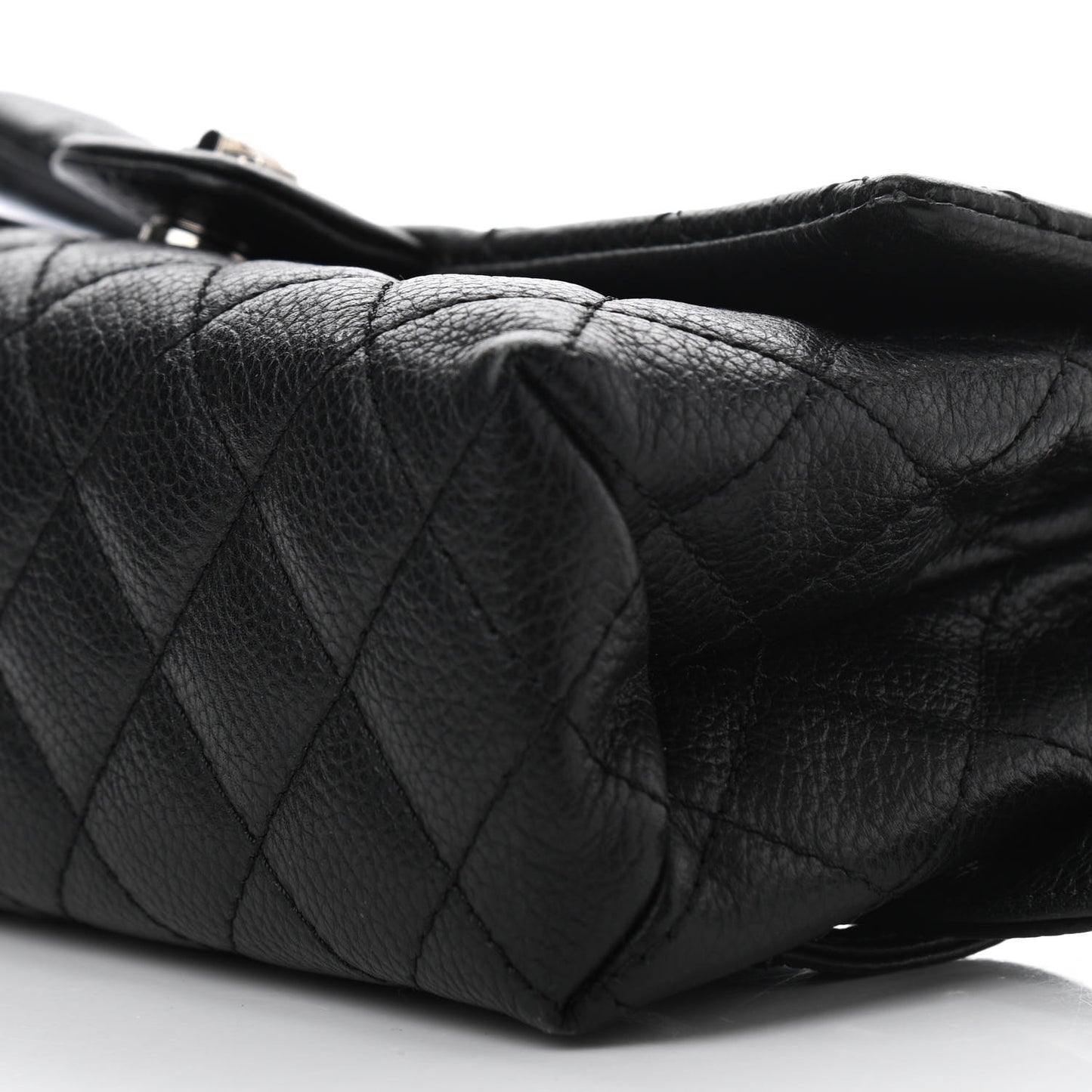 Grained Calfskin Quilted 2.55 Reissue Flap Belt Bag Clutch Black