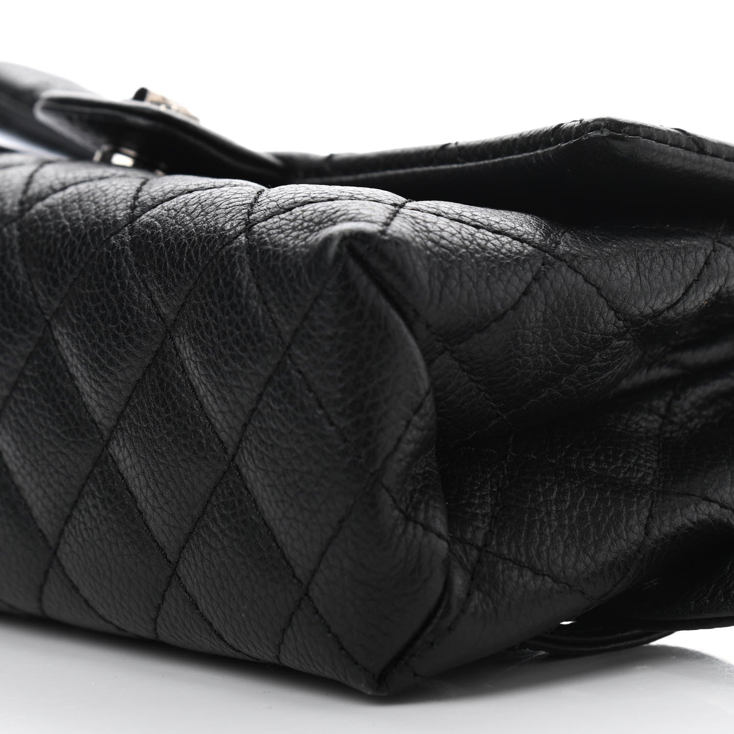 Chanel Grained Calfskin Quilted 2.55 Reissue Flap Belt Bag Clutch Black 9 of 12