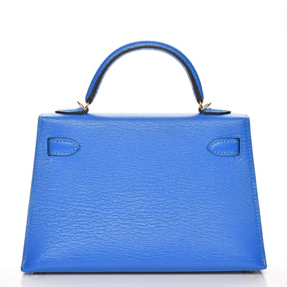 Hermes Chevre Mysore Mini Kelly Sellier 20 Bleu Hydra 5 of 22