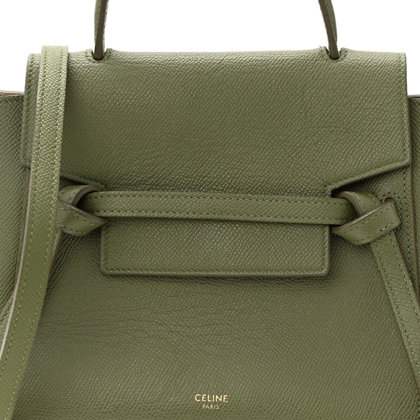 Grained Calfskin Nano Belt Bag Army Green