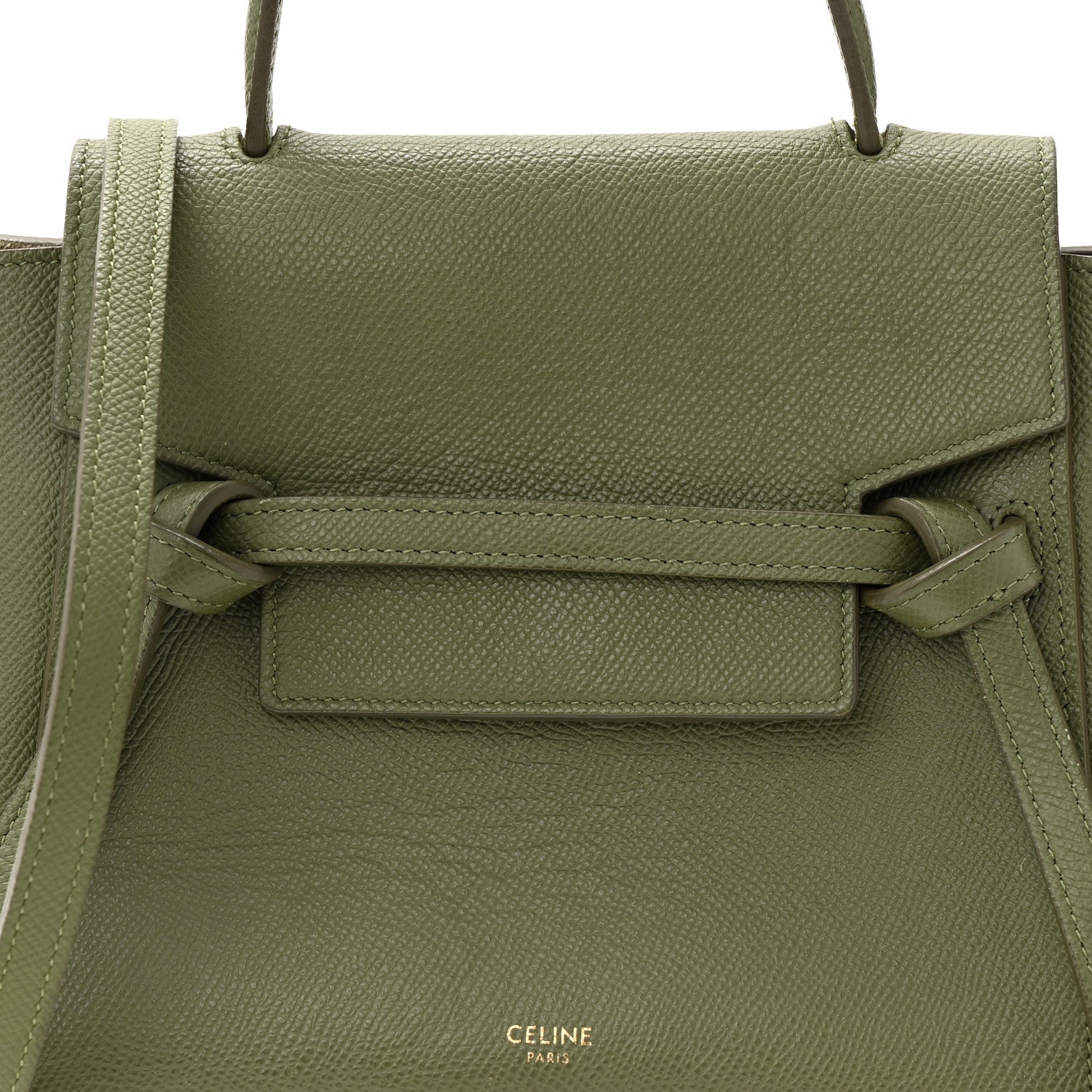 Celine Grained Calfskin Nano Belt Bag Army Green 8 of 10