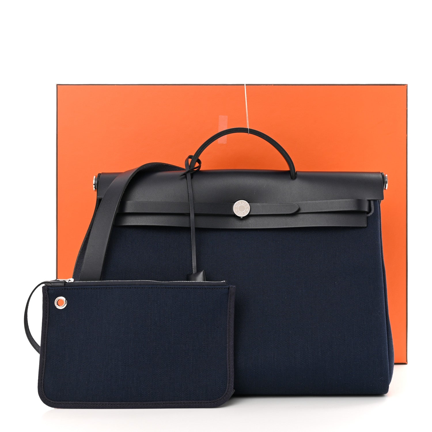 Hermes Toile Vache Hunter Herbag Zip 39 MM Bleu Marine Bleu Indigo 12 of 12