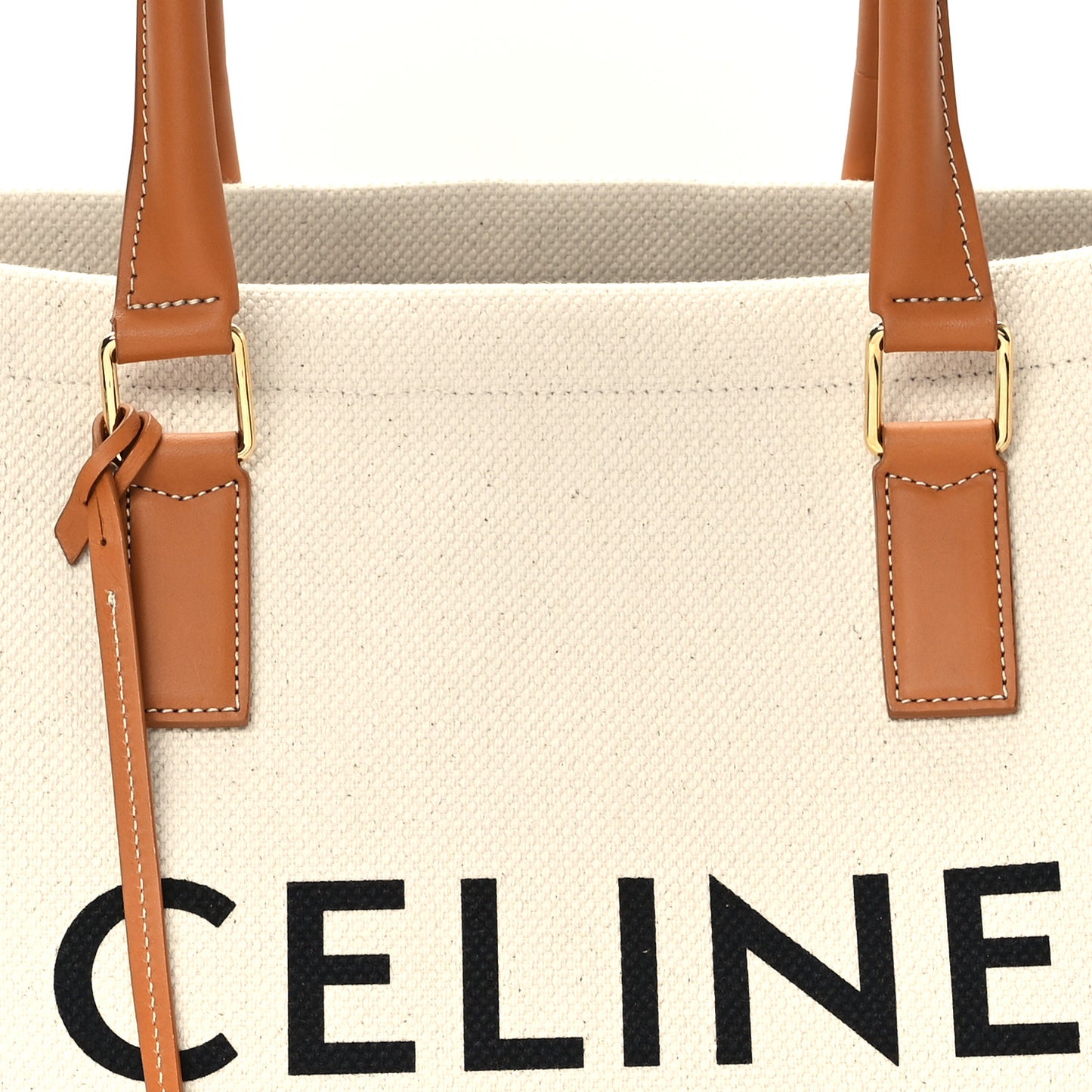 Canvas Calfskin Horizontal Cabas Natural Tan