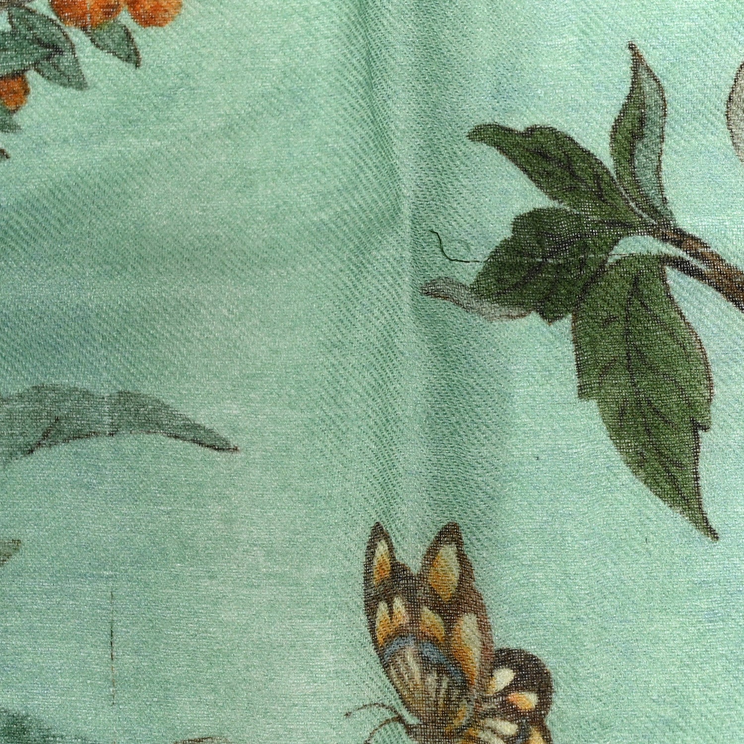 Gucci Modal Silk Monogram Tian Tree Of Life Print Shawl Green 10 of 17