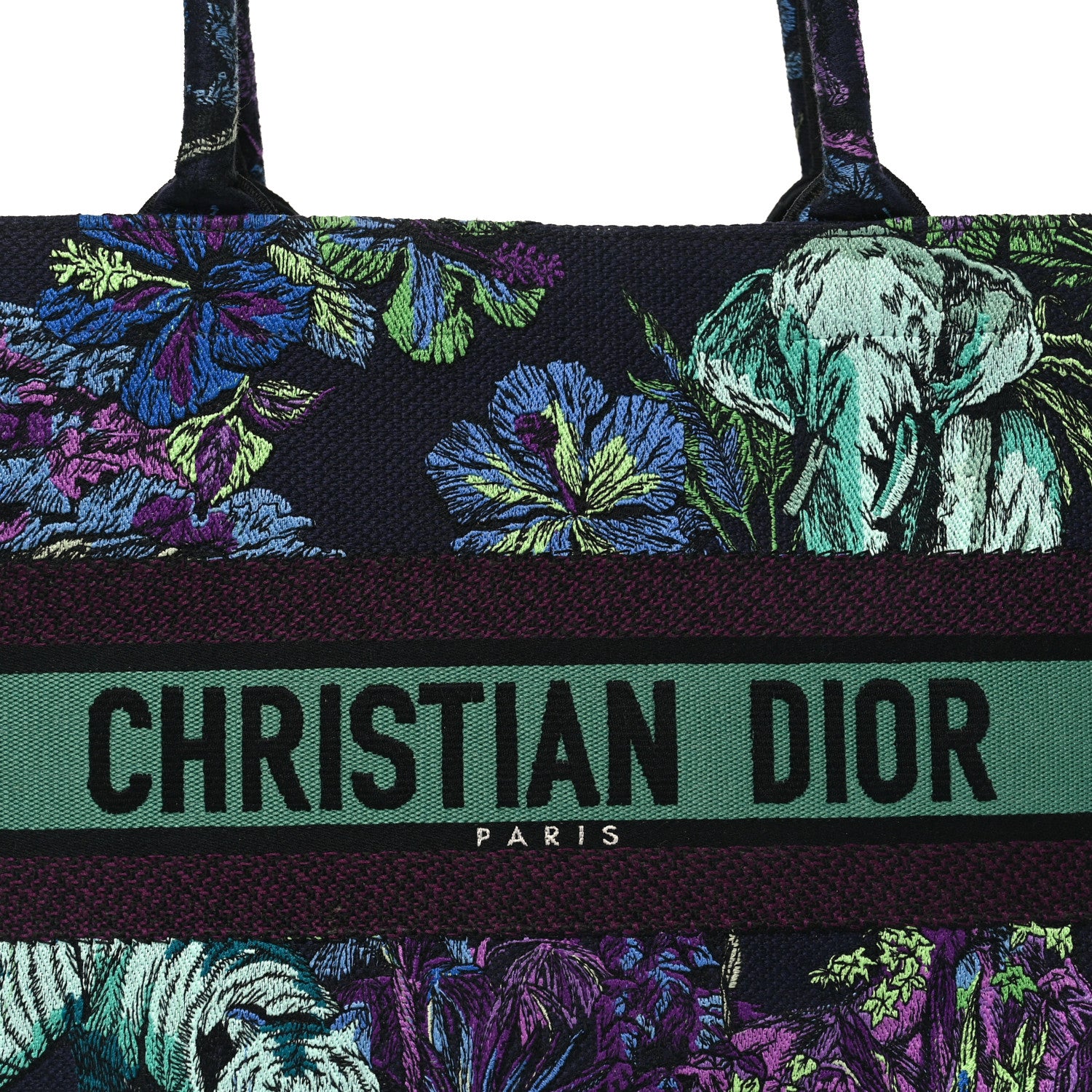Christian Dior Canvas Embroidered Medium Toile de Jouy Voyage Book Tote Blue Multicolor 8 of 10