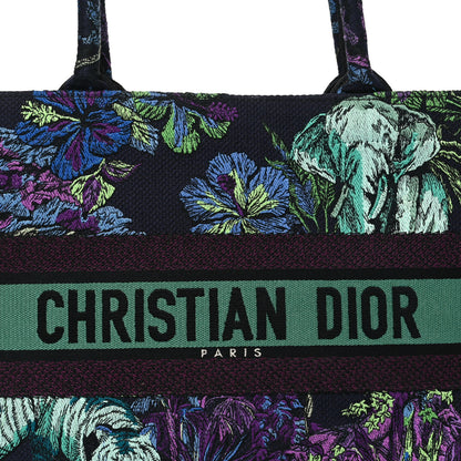 Christian Dior Canvas Embroidered Medium Toile de Jouy Voyage Book Tote Blue Multicolor 8 of 10