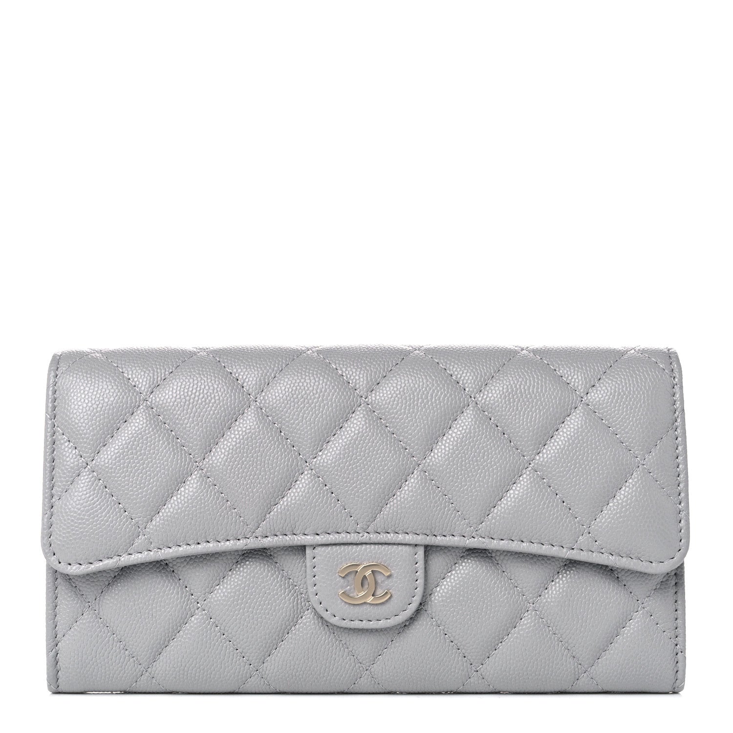 Chanel Caviar Quilted Large Flap Wallet Grey 1 of 9