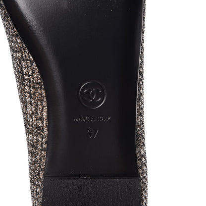 Chanel Fantasy Fabric Grosgrain CC Mocassin Loafers 37 Pink Black 6 of 9