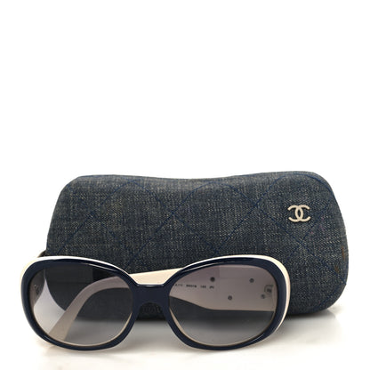 Chanel Camellia CC Sunglasses 5113 Blue White 9 of 9