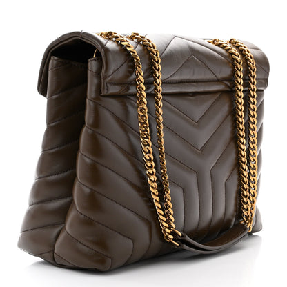 Saint Laurent Calfskin Y Quilted Monogram Medium Loulou Chain Satchel Faggio 3 of 14