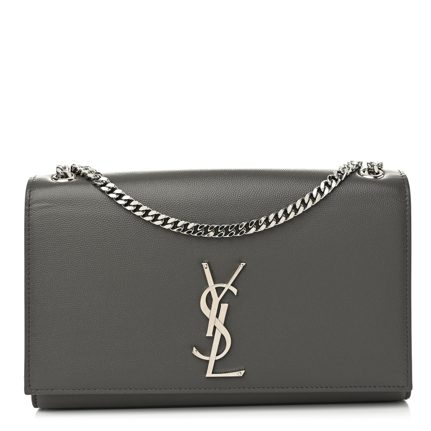Grain De Poudre Medium Classic Monogram Kate Satchel Earth Grey