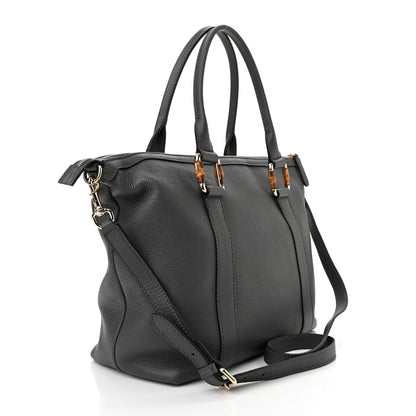 Gucci Calfskin Bamboo Top Handle Tote Grey 3 of 10