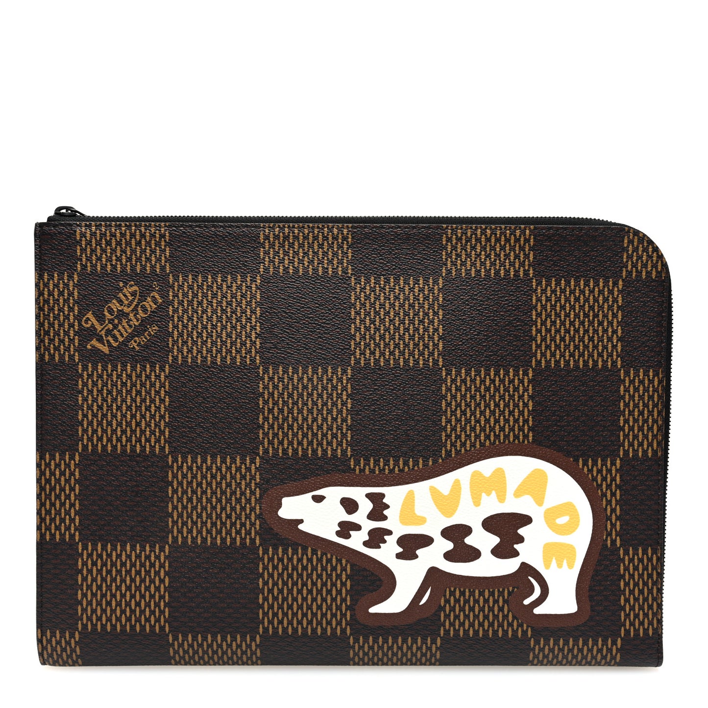 X NIGO Giant Damier Ebene Bear Pochette Jour GM