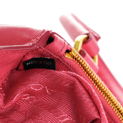 Prada Saffiano Lux Micro Galleria Double Zip Tote Peonia 7 of 8