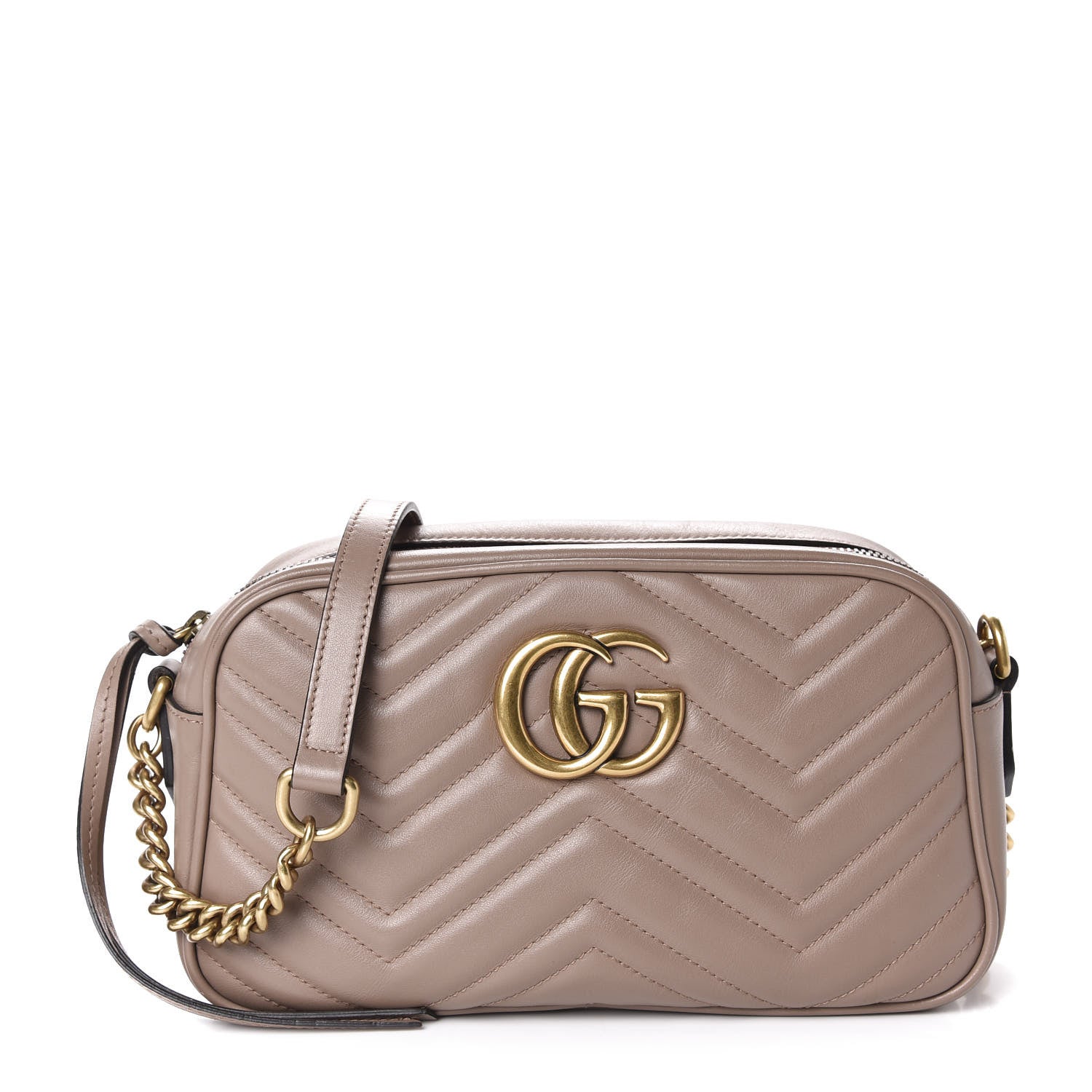 Gucci Calfskin Matelasse Small GG Marmont Chain Shoulder Bag Porcelain Rose 1 of 10