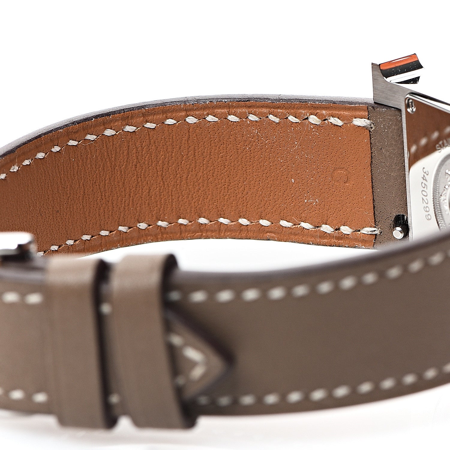 Hermes Stainless Steel Swift 21mm Heure H Hour Quartz Watch Etoupe 5 of 9