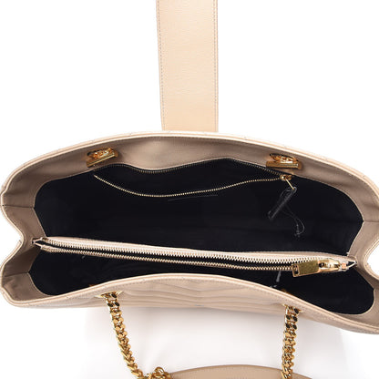 Saint Laurent Grain De Poudre Matelasse Chevron Monogram Shopping Bag Nude Powder 5 of 12