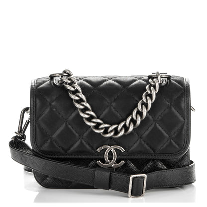 Chanel Caviar Iridescent Calfskin Quilted Small Daily Carry Messenger Black 1 of 7