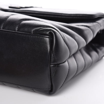 Saint Laurent Calfskin Y Quilted Monogram Small Loulou Chain Satchel Black 8 of 9