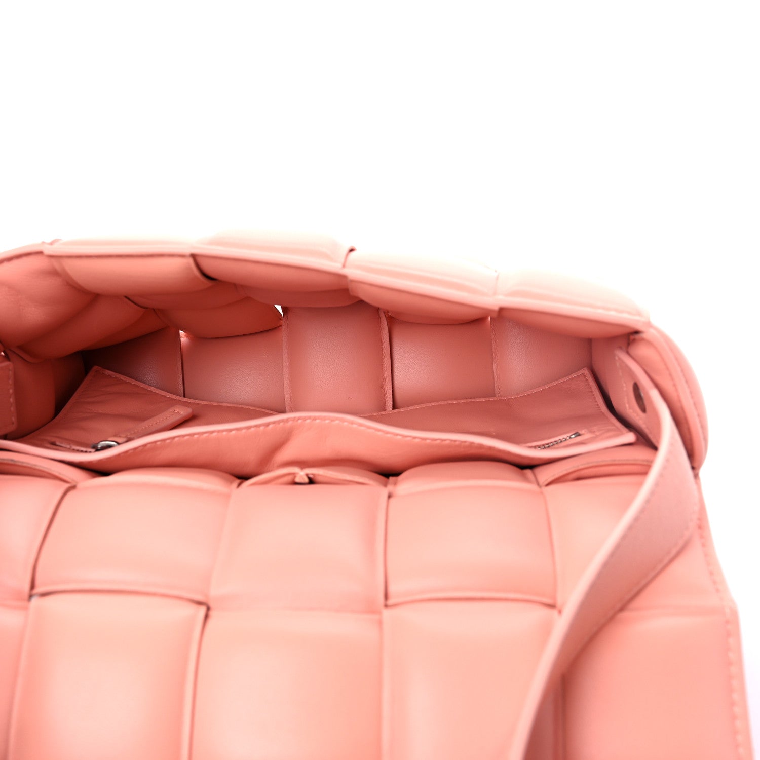 Bottega Veneta Nappa Maxi Intreccio Padded Cassette Crossbody Bag Peachy 4 of 7