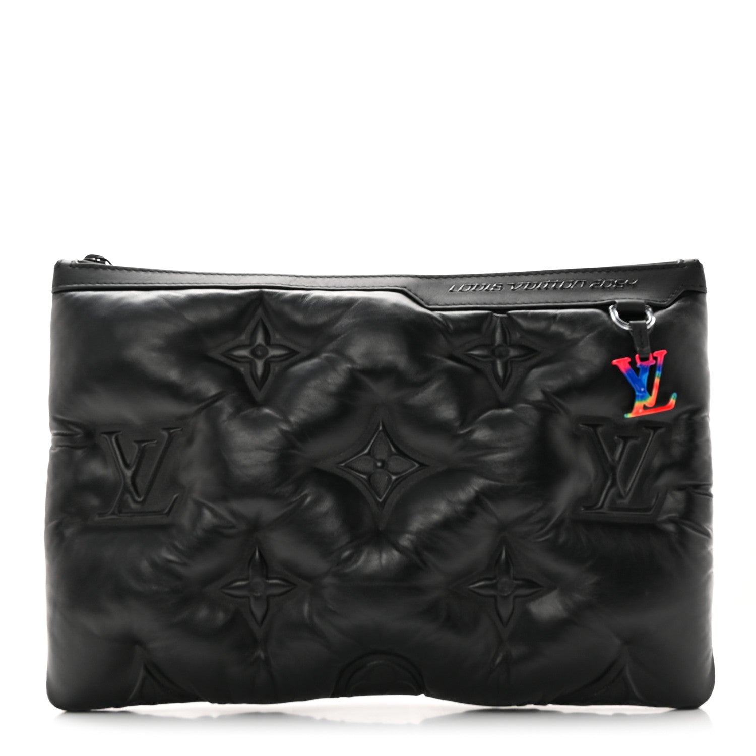 Louis Vuitton Lambskin Puffer A4 Pouch Black 1 of 8